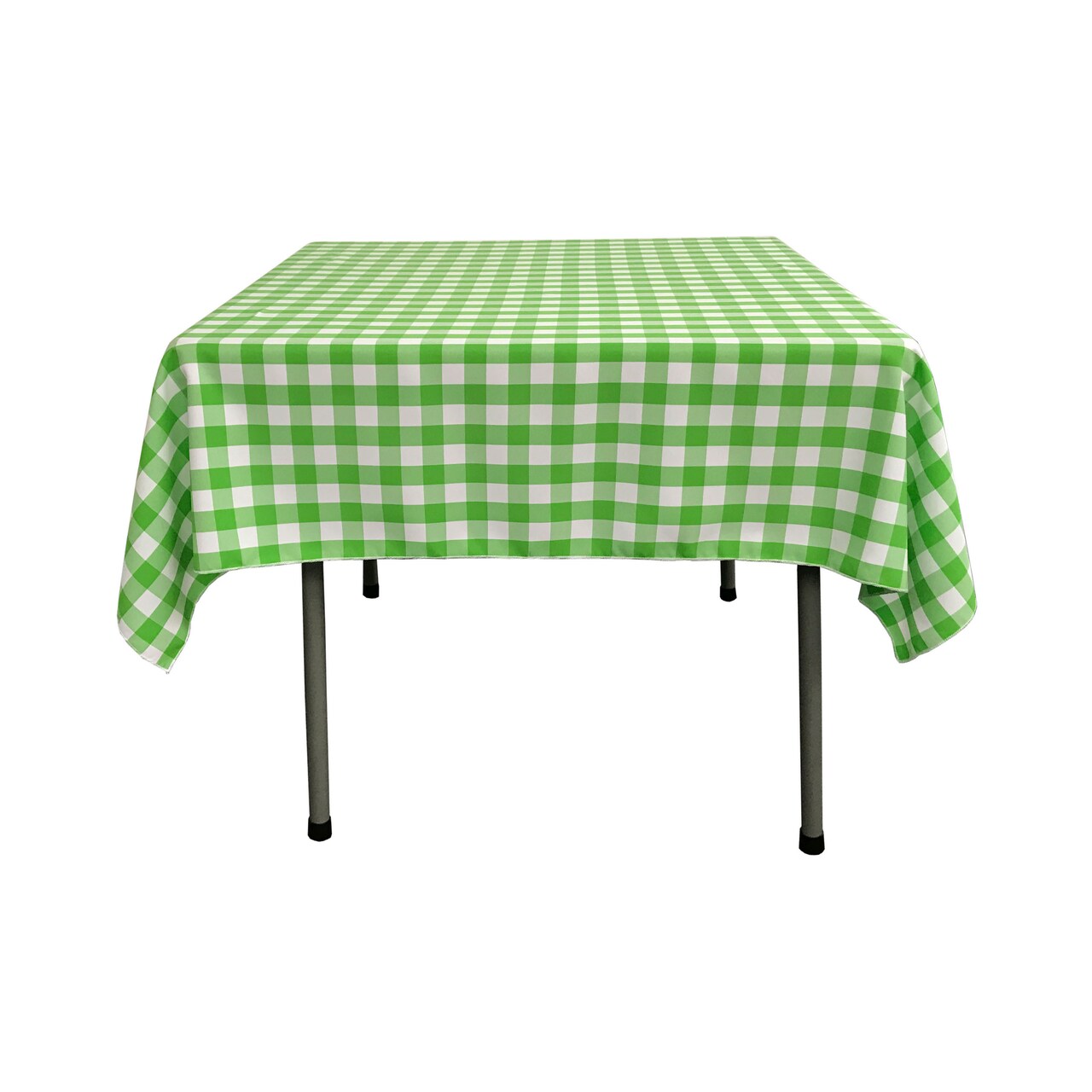 Gingham Checkered Square Tablecloth 58 x 58 Inch Yarn Dyed Polyester